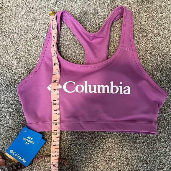 NWT Columbia Logo Sports Bra in Blossom Pink - Picture 9 of 10
